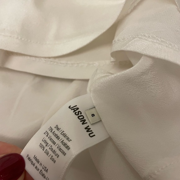 Jason Wu Swarovski Crystal Strap Silk Gown White Size 6 - Picture 7 of 12